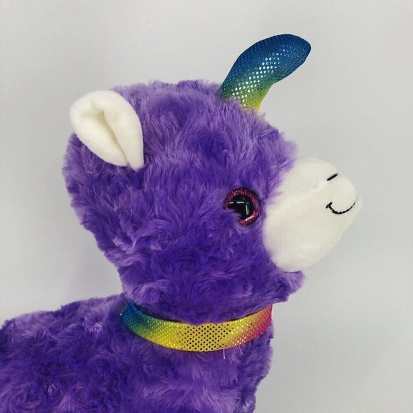 Good Stuff Llama Plush Toy 14 inches Super Soft Purple Rainbow Collar 0+ Years - Picture 2 of 9